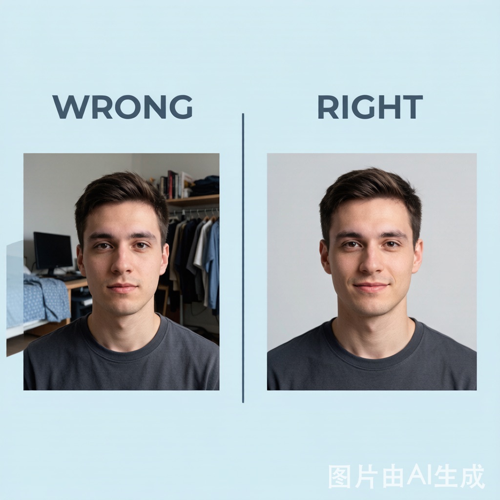 Resume photo sizing: unprofessional small blurry selfie versus a correctly sized professional headshot